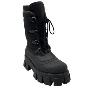 PRADA BLACK LACE UP COMBAT BOOTS